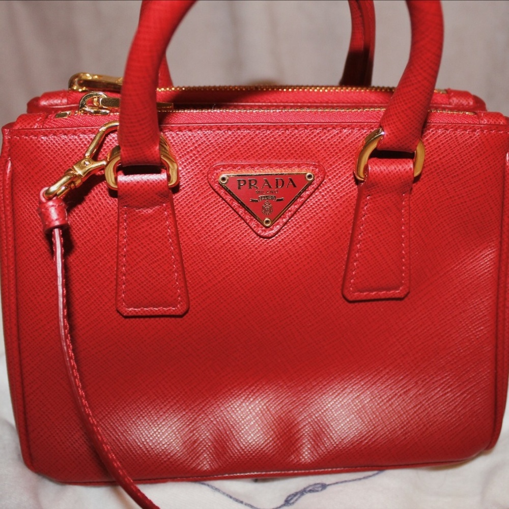 PRADA Saffiano Mini Double-Zip Bag
